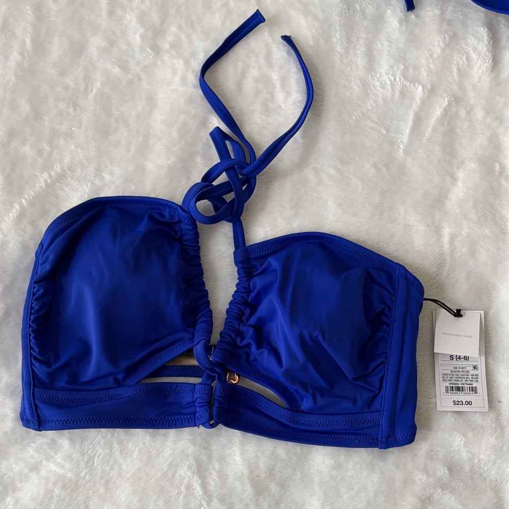 Shade & Shore Blue Halter Swim Top